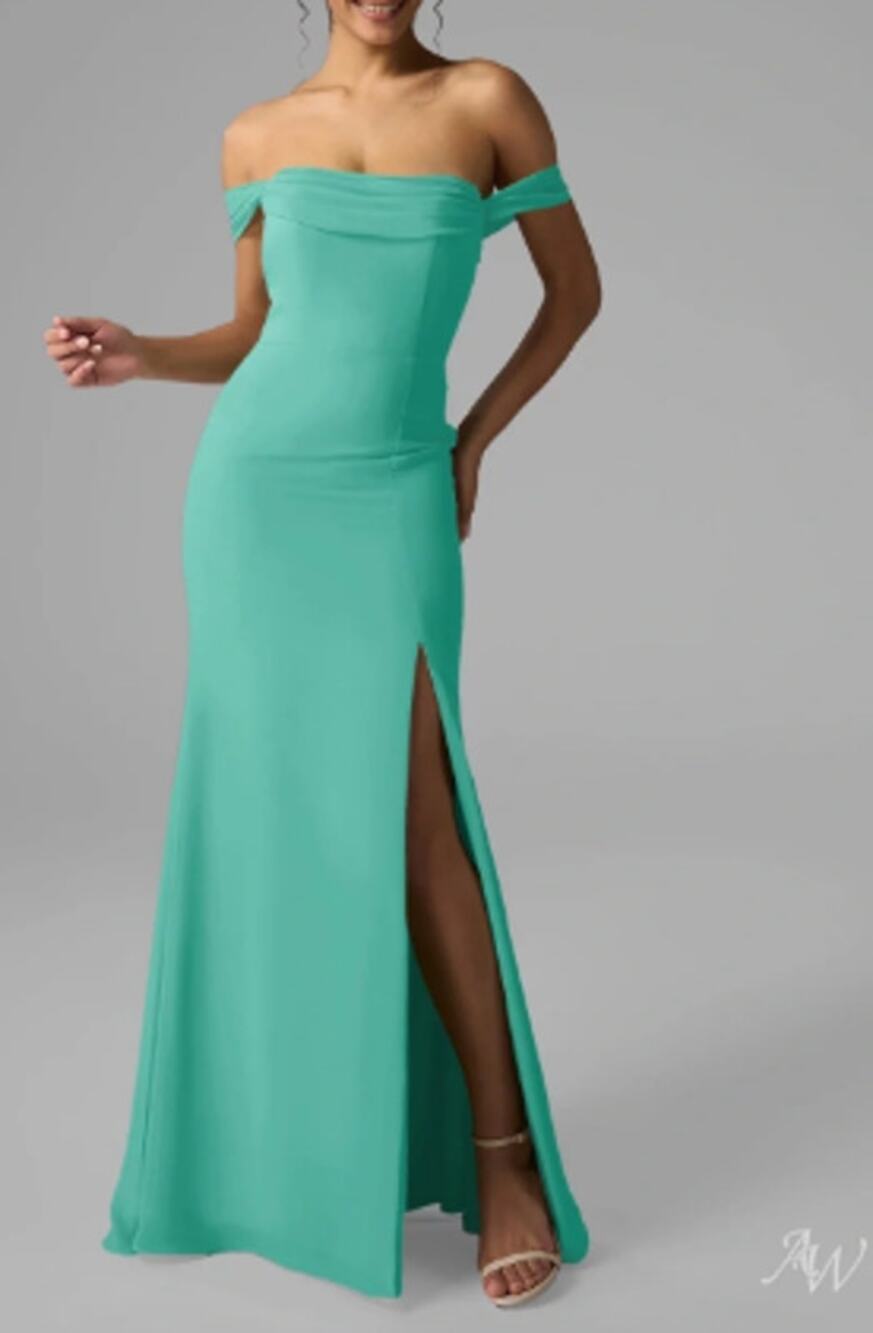 AW BRIDAL 6 S tiffany blue Chelsea bridesmaid cocktail gala maxi dress NEW 0B6